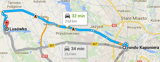 Dojazd z osiedla Zielone Lusówko do centrum Poznania zajmuje około 30 minut Dojazd z osiedla Zielone Lusówko do centrum Poznania zajmuje około 30 minut